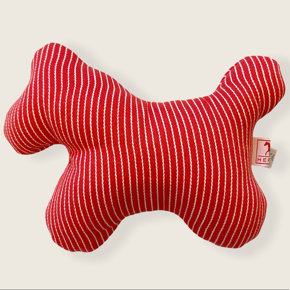 HERMES Baby Toy Plush Horse Cheval Herpluch Red White Stripe